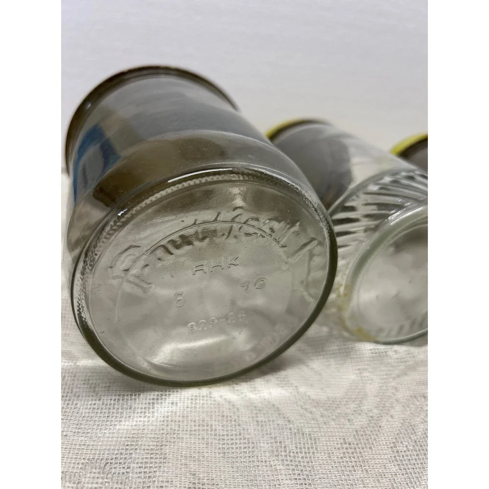 Vintage Peanut Butter Jars Lot of 5 Peter Pan Deep South Kroger Metal Lids Glass
